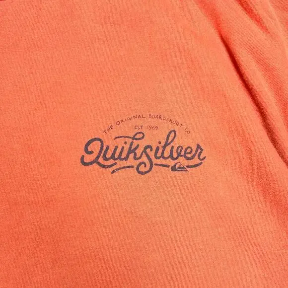 Quiksilver salmon pink casual streetwear surfwear graphic tshirt mens XL - Picture 5 of 9